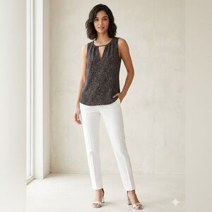 Express Polka Dot Keyhole Tank Top Small - Office Siren Aesthetic